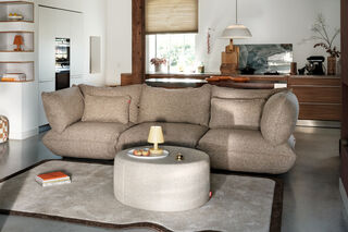 Puff Pillow Boucle Recycled Light Brown Melange