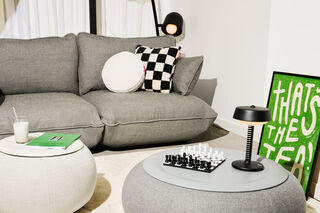 Square Pillow Teddy Chess Almond Creme