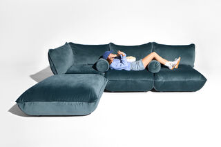 Sumo Corner Seat Velvet Recycled Petrol