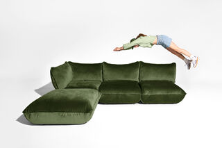 Sumo Corner Seat Velvet Recycled Deep Green
