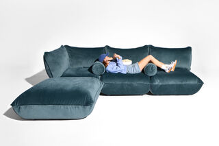 Sumo Corner Sofa Velvet Recycled Petrol